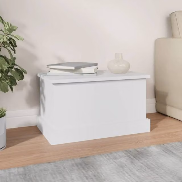 Berkfield White MDF Home Storage Box, W/D/H: 50 x 30 x 28 cm