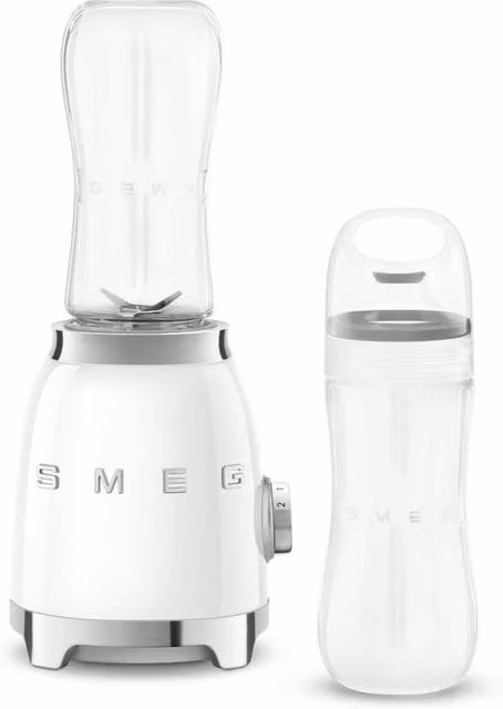 Smeg Retro 50s Style Personal Blender in White with 2x Bottles-To-Go and 2 Speeds