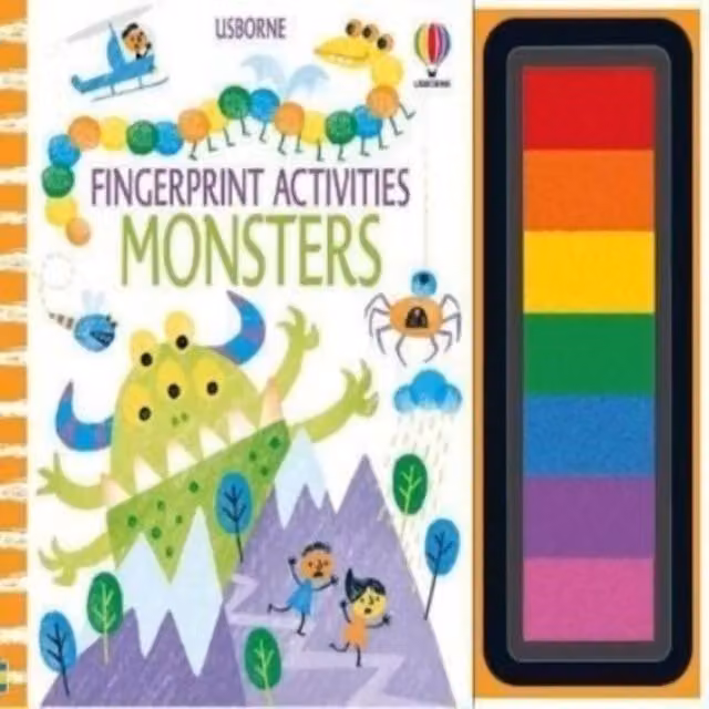 Fiona Watt Fingerprint Activities Monsters Spiral Bound Multicolour Paper Book