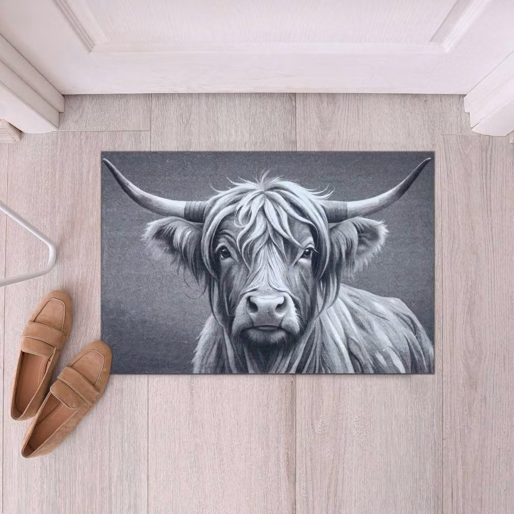 The Rug Shop UK Grey Modern Animal Easy to Clean Mat, W: 50 cm, L: 150 cm – 2