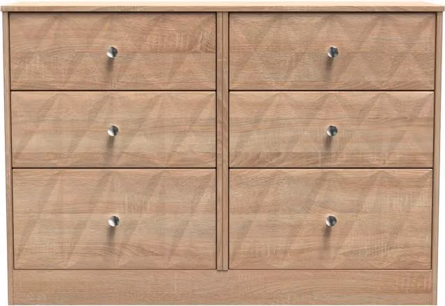 Ready Assembled 2 U Memphis 6 Drawer Wide Chest in Light Oak – 1