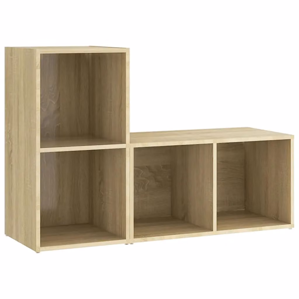 Berkfield Home Set of 2 Sonoma Oak TV Cabinets in Brown, W/D/H: 72 x 35 x 36.5 cm – 2
