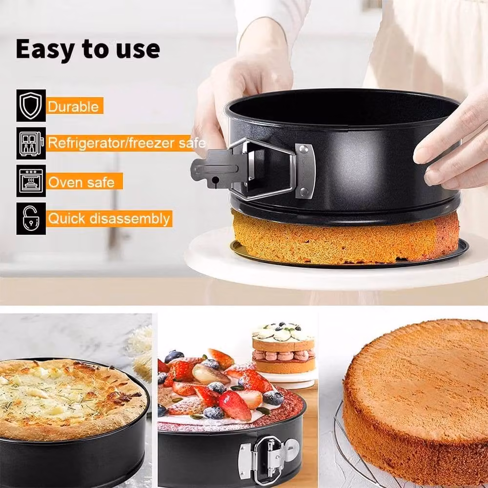 FORGEVIO Set of 6 Grey Non-Stick Round Springform Baking Pans with Loose Base – 2