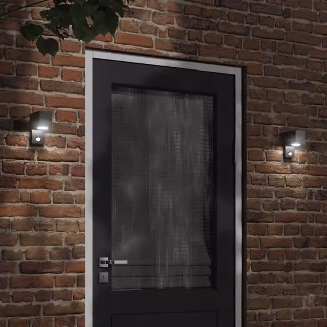 Berkfield Home Black Die-cast Aluminium Outdoor Wall Light with Motion Sensor
