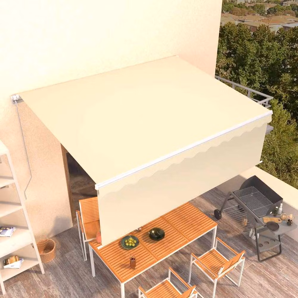 Berkfield Home Manual Retractable Awning with Blind, Beige, W: 400 cm, D: 300 cm – 2