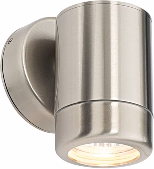 Loops Dimmable Outdoor IP65 Wall Downlight, 7W GU10 LED, Marine Grade Stainless Steel in Silver