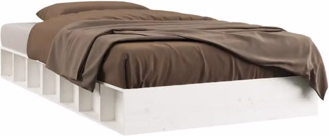 Berkfield Home Single Solid Wood Pine Bed Frame, White, W/D/H: 90 x 190 cm