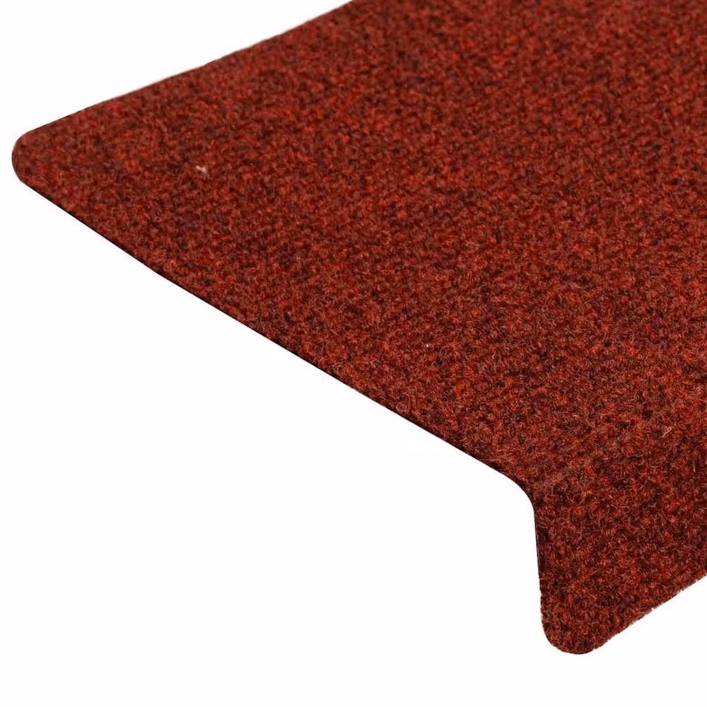 Berkfield Home Red Needle Punch Stair Mats, 15 Piece Set, W/D/H: 65 x 21 x 4 cm – 4