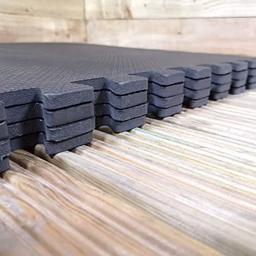 Samuel Alexander 16 Piece EVA Foam Protective Floor Tiles in Black, W/D/H: 60 x 60 x 1 cm per tile – 10