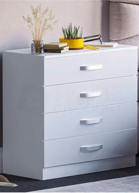 Vida Designs Hulio 4 Drawer Chest of Drawers in White – 1