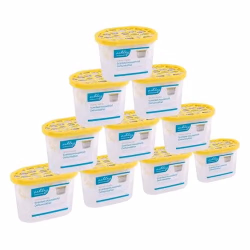 Ashley Housewares Dehumidifier Moisture Remover and Mildew Absorber, Beige, Pack of 10, 500ml per unit