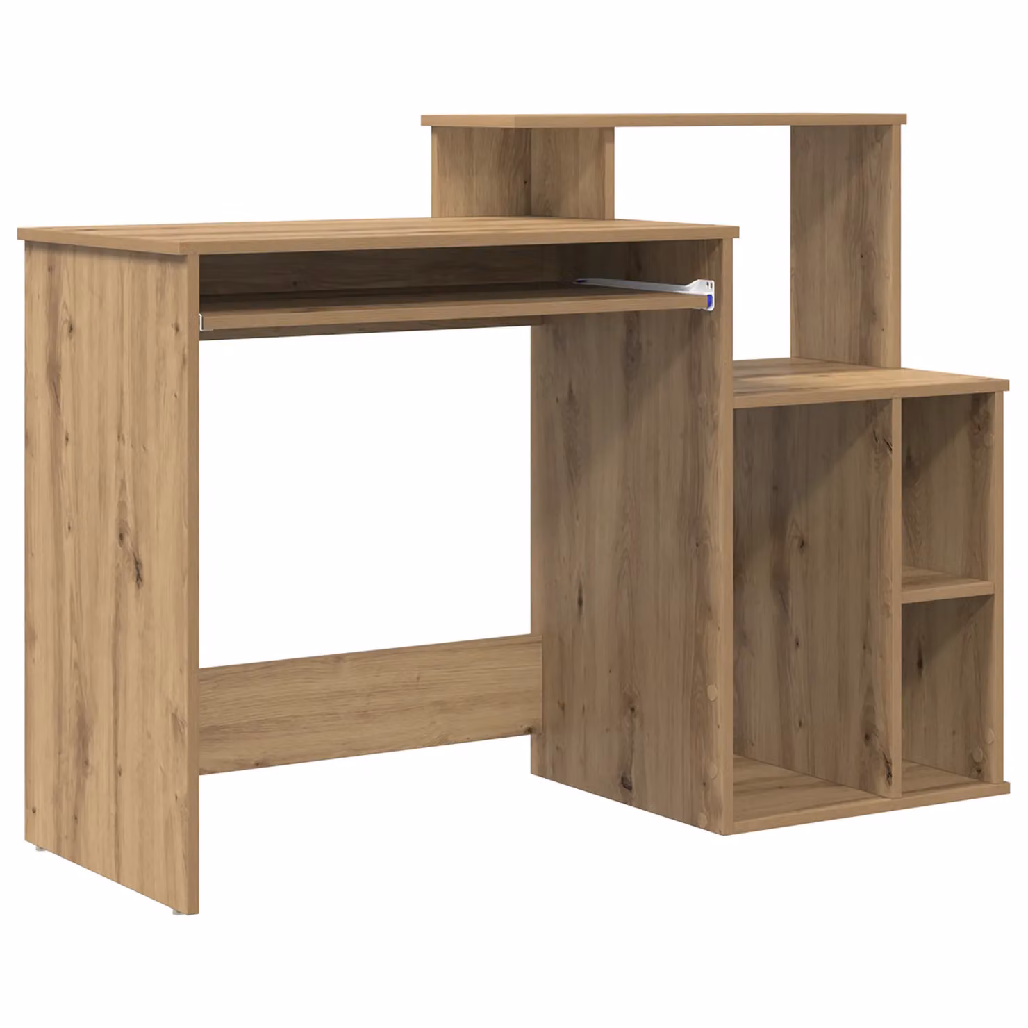 Berkfield Artisan Oak Home Writing Desk in Brown, W/D/H: 120.5 x 44 x 88.5 cm – 2