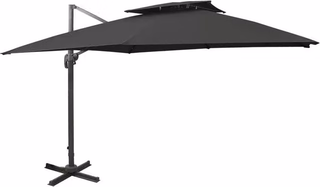 Berkfield Home Cantilever Umbrella with Double Top in Black, W/D: 300 x 300 cm