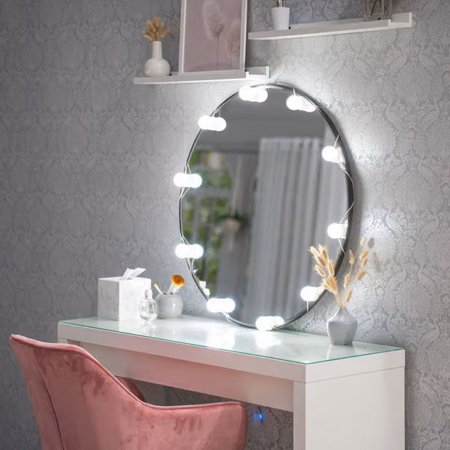 ValueLights Stick On Hollywood LED String Lights in White