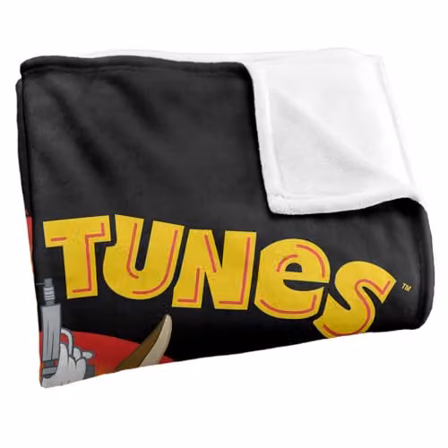 Warner Bros. Looney Tunes That's All Folks Super Soft Silky Touch Fleece Throw Blanket, Multicolour, W: 152 cm x D: 127 cm – 2