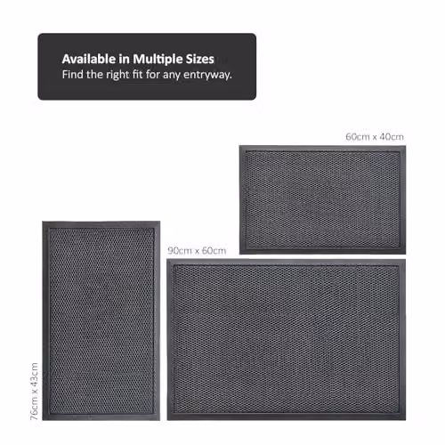 Nicoman Non-Slip Grey Mesh Doormat, Machine Washable and Weatherproof, W/D: 90 x 60 cm – 3