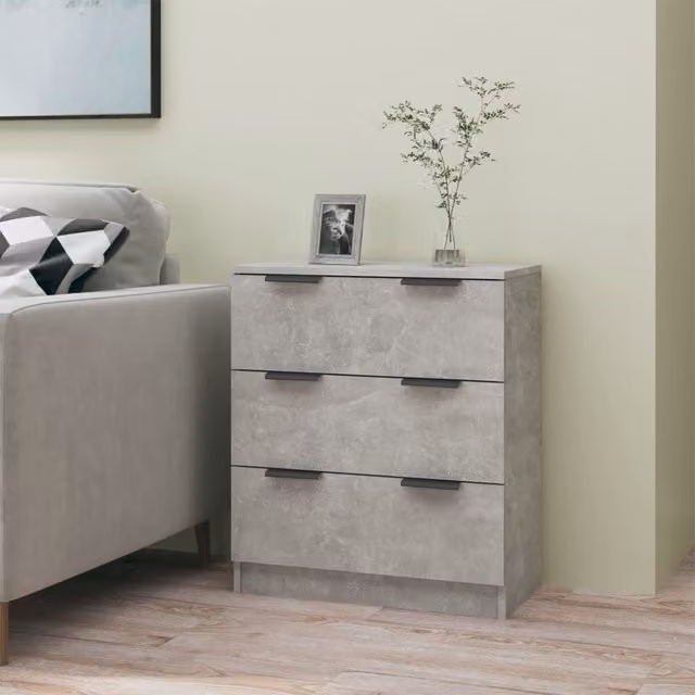 Berkfield Home Sideboard in Concrete Grey, W/D/H: 60 x 30 x 70 cm