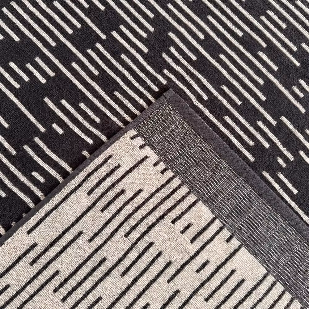 Allure Bath Fashions Pack of 2 Barcode Stripe Cotton Bath Towels in Grey, W/D/H: 70 x 125 cm – 4
