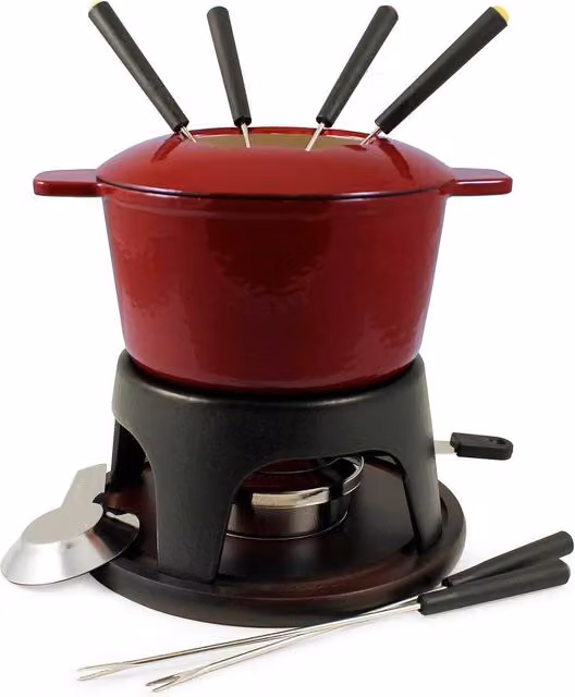 Swissmar 11-Piece Sierra Fondue Set in Red and Black