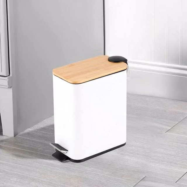 EONLION White Steel 5 Ltr Pedal Bin for your Kitchen