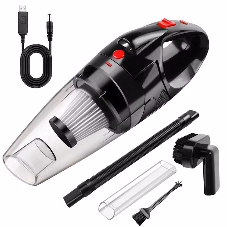 Nordara Upgraded 5000W Handheld Wet and Dry Rechargeable Car Vacuum Cleaner in Black