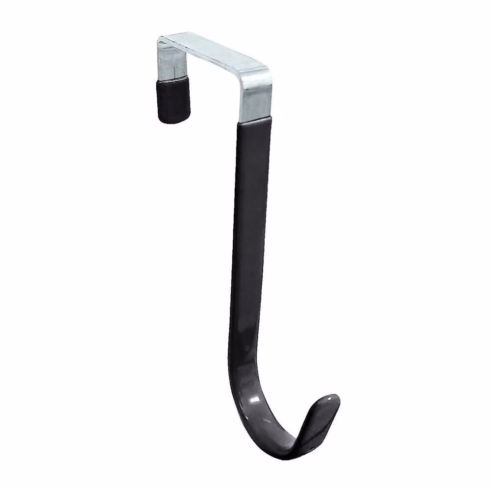 SPETLEK 4 Pack Metal Over The Door Single Hooks in Black – 4