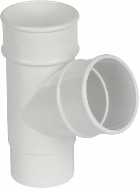 FloPlast 67.5mm Round PVC Pipe Branch in White and Grey