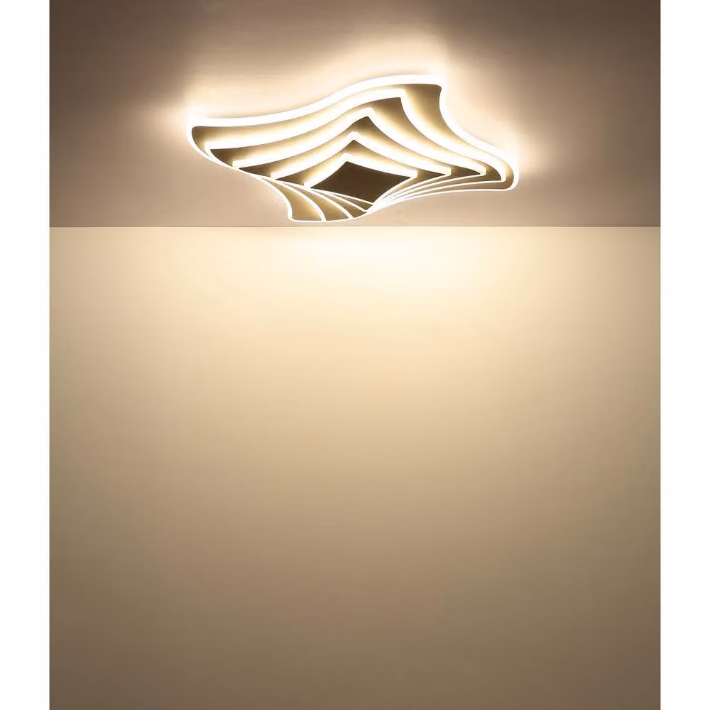 Netlighting Octavio Semi Flush Ceiling Light in Matt Sand Beige with Dimmable LED 2700K-6000K – 3