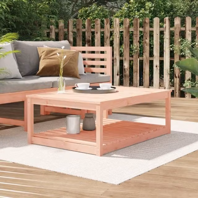 Berkfield Home Garden Table in Brown Solid Douglas Wood W/D/H: 121 x 82.5 x 45 cm – 1