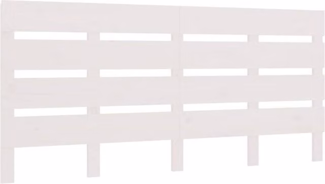 Berkfield Home White Rustic Solid Wood Pine Headboard W/D/H: 200 x 3 x 80 cm