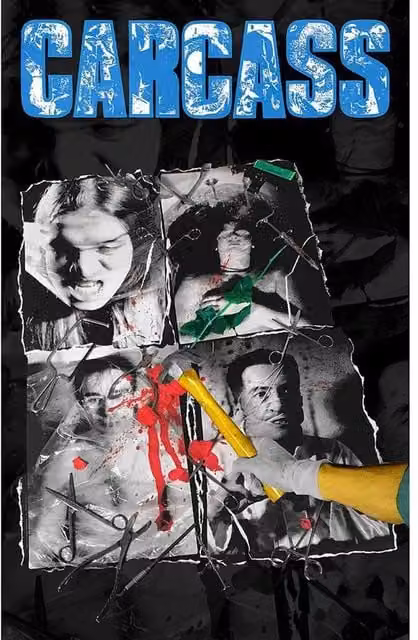 Carcass Necroticism Textile Poster in Black, W: 106 cm, H: 70 cm – 1
