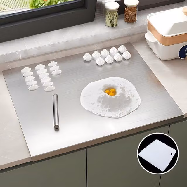 SPETLEK Stainless Steel Rectangular Cutting and Chopping Board in Silver – 1