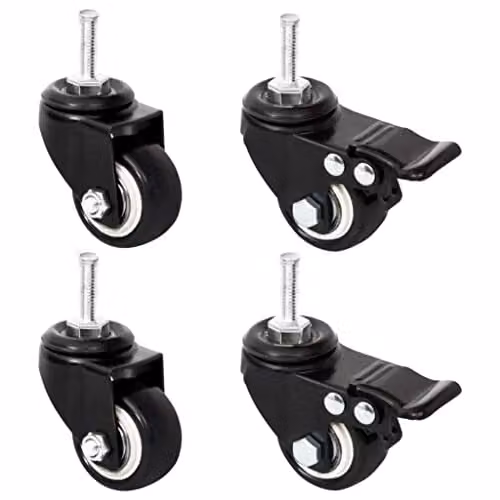 vidaXL 4-piece Black Iron Planter Wheels, W/D/H: 8 x 3.5 x 8 cm – 1