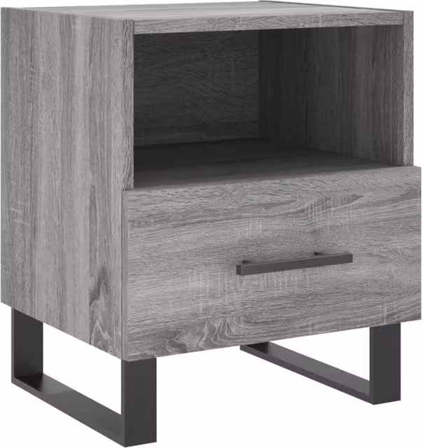 Berkfield Home Grey Sonoma Bedside Cabinet in Engineered Wood W/D/H: 40 x 35 x 47.5 cm – 1