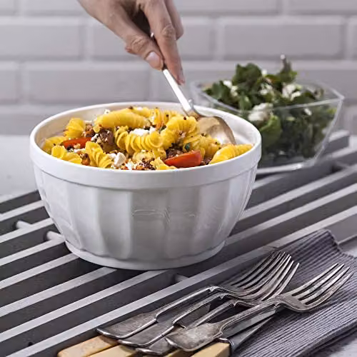 WM Bartleet & Sons 1750 T470 Traditional Porcelain Large Fluted Kitchen Serving Bowl, 1.2 l – White – 2