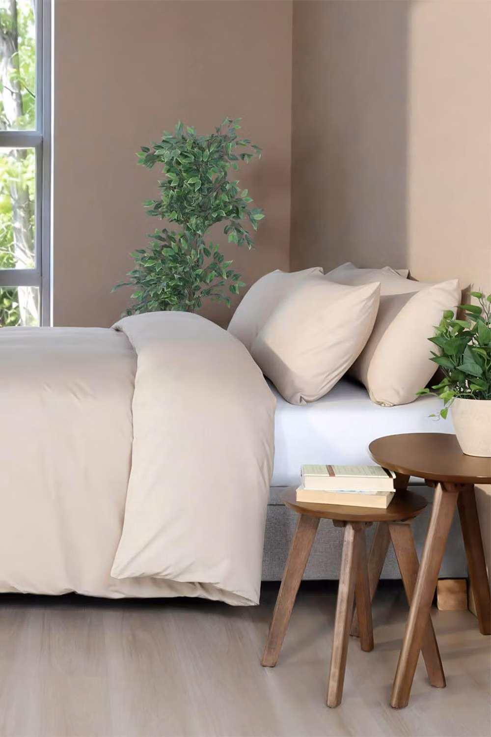 Martex Everyday Luxury Cotton Percale Duvet Cover and Pillowcase Set in Beige, W/D/H: 230 x 220 x 230 cm – 2