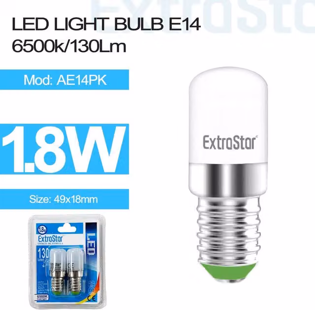 Livingandhome 2 Pack 1.8W LED Mini Capsule Bulbs, E14, Cool White 6500K