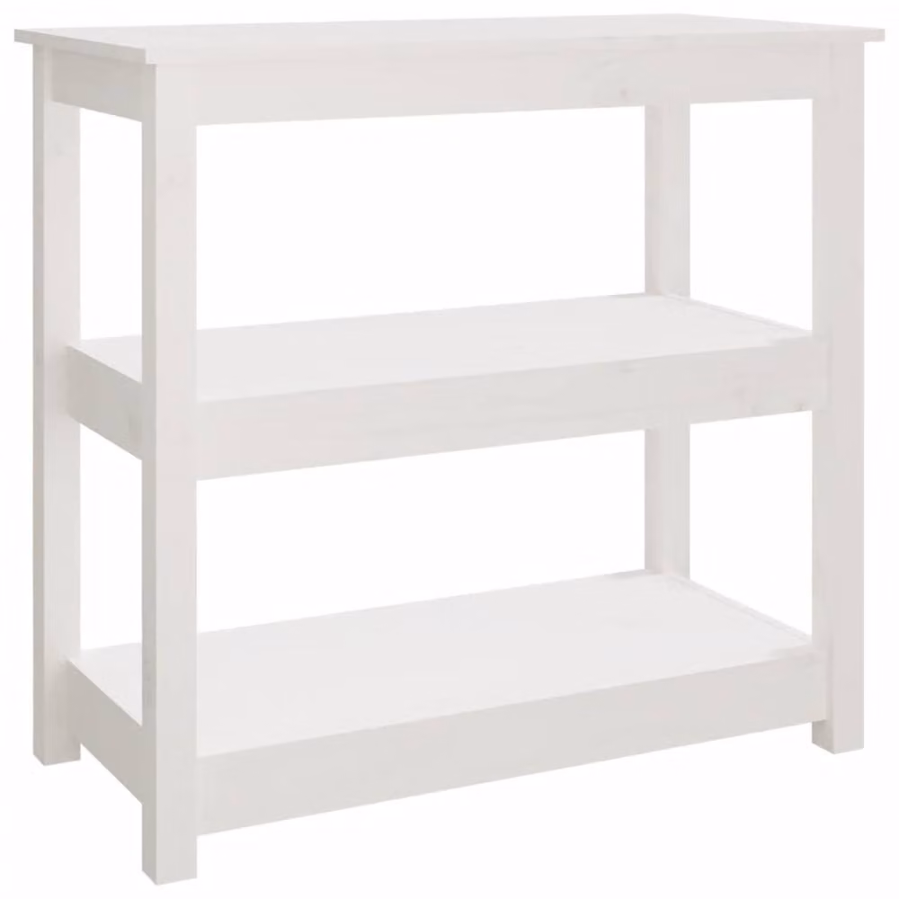Berkfield Home Beautiful White Solid Wood Pine Console Table W: 80 cm, D: 40 cm, H: 74 cm – 2