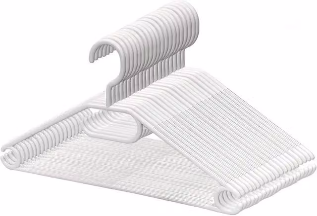 Kelvenix 20 Pack White Non-Slip Plastic Clothes Hangers with Swivel Hook – 1