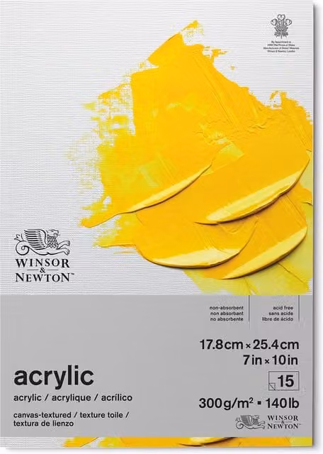 Winsor and Newton Acrylic Paper Pad in White and Yellow