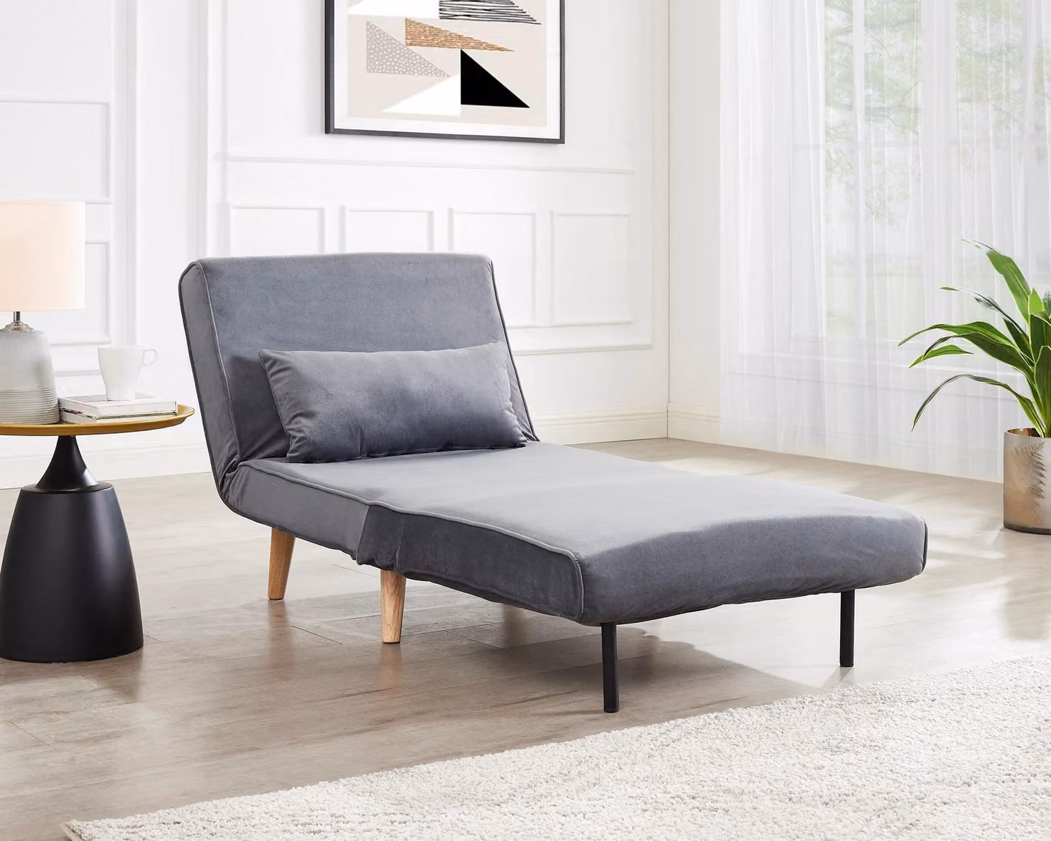 Home Detail Clover Single Sofa Bed in Grey – 2