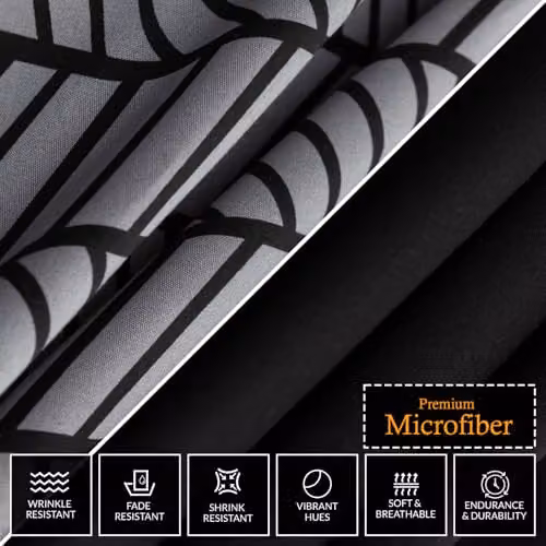 Pamposh King Size Reversible Brushed Microfibre Duvet Cover and Pillowcase Set in Black, 180 x 200 cm – 6