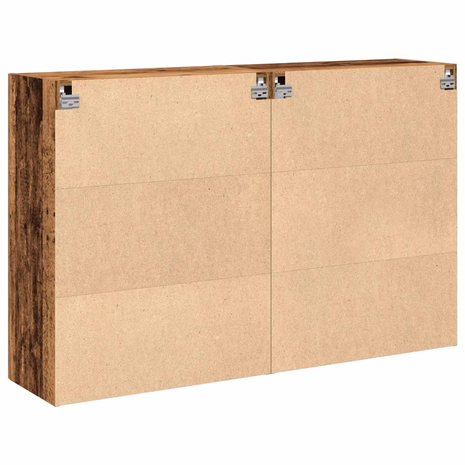 Berkfield Home Set of 2 Wall Mounted Rustic Solid Wood Cabinets in Brown and Gold, W/D/H: 90 x 34 x 139 cm – 2
