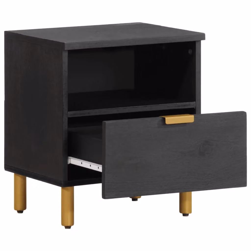Berkfield Home Black Bedside Cabinet in MDF, W/D/H: 40 x 33 x 46 cm – 2