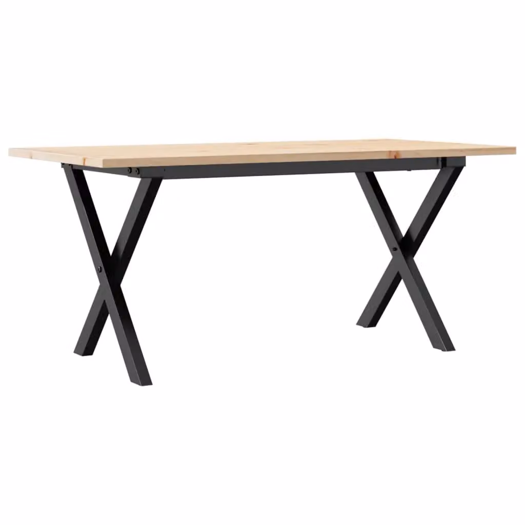 Berkfield Home X-Frame Coffee Table in Brown Solid Pine and Steel, W: 90 cm, D: 40 cm, H: 45 cm – 2
