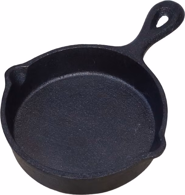 Buckingham Pre-Seasoned Cast Iron Mini Skillet Frying Pan, Black, Diameter: 12.5 cm