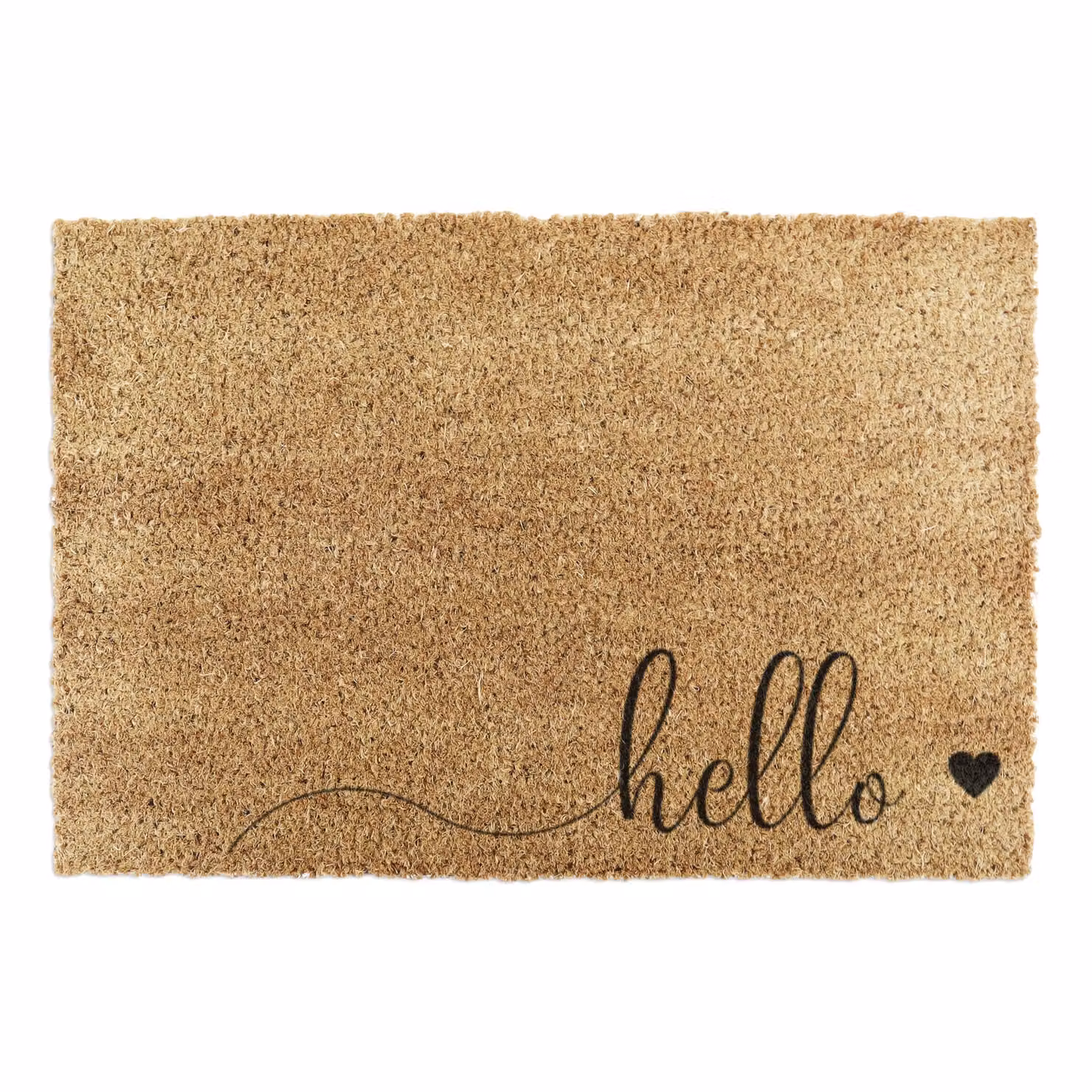 Artsy Mats Hello Heart Country Coir Doormat in Grey and Brown, W/D: 90 x 60 cm – 2