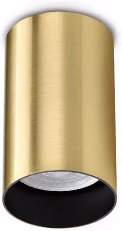 Netlighting Look Surface Mounted Cylinder Downlight in Gold/Brass with 1x GU10, Diameter: 10 cm