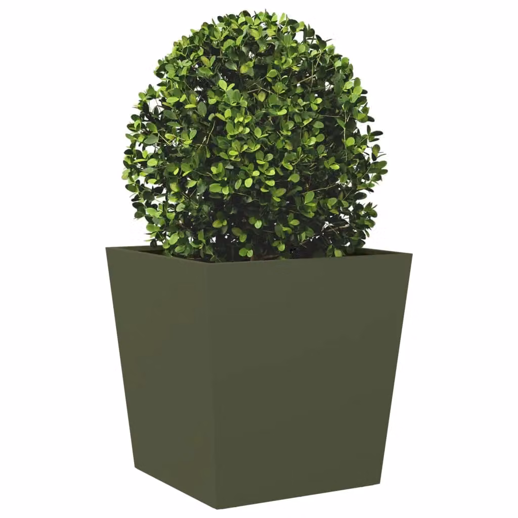 Berkfield Home Steel Garden Planter Tub, Green, W/D/H: 50 x 50 x 50 cm – 3