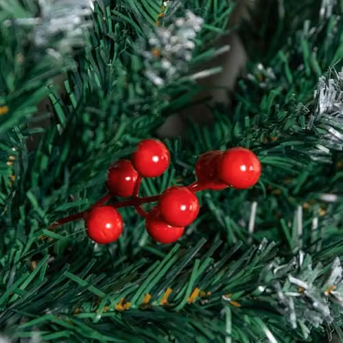 Samuel ALEXANDER 2.7m Snow Tipped Christmas Garland with Red Berries and Cones in Green and Red – 3